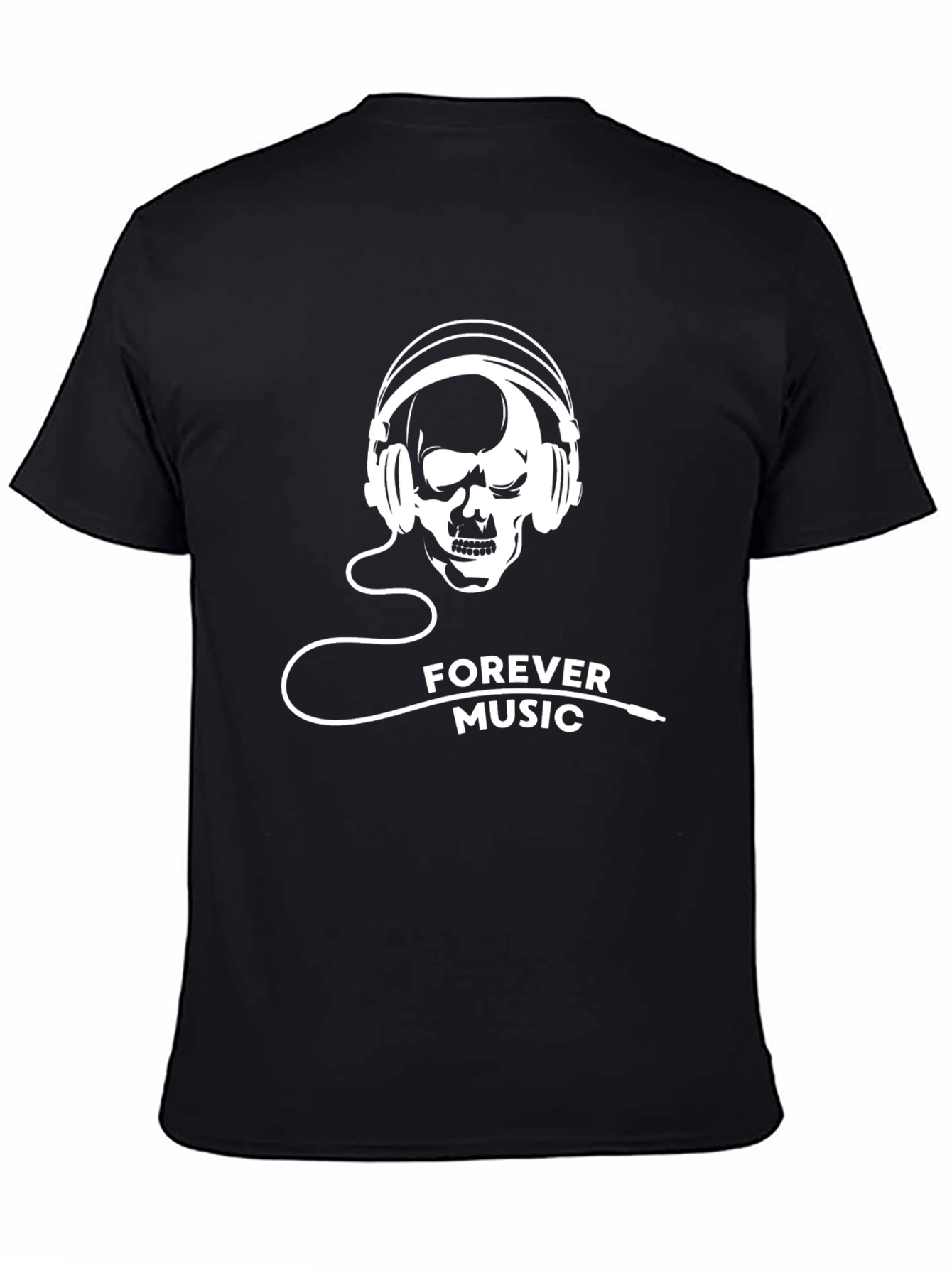 Forever Music Skull T-Shirt - Black Graphic Tee