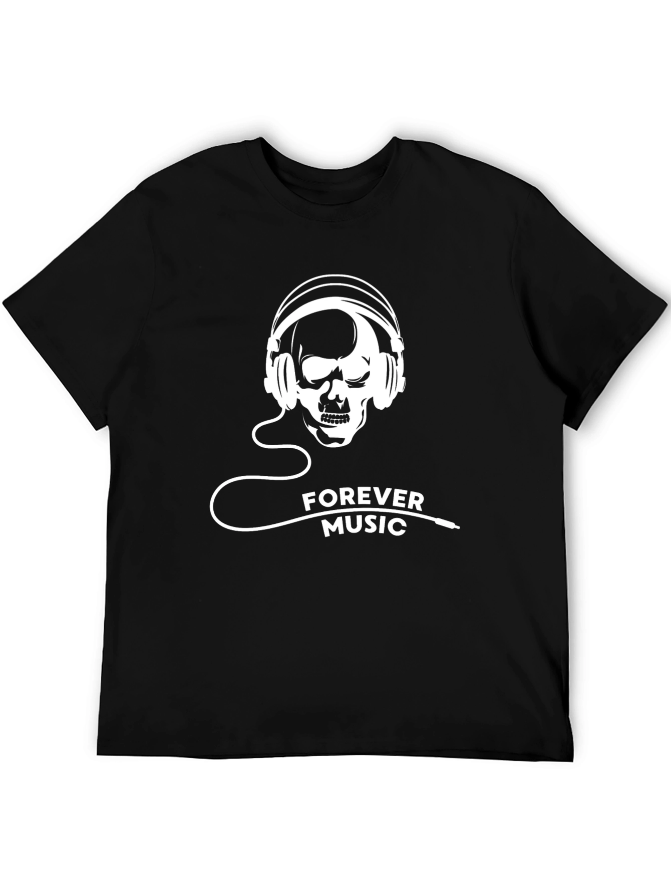 Forever Music Skull T-Shirt - Black Graphic Tee