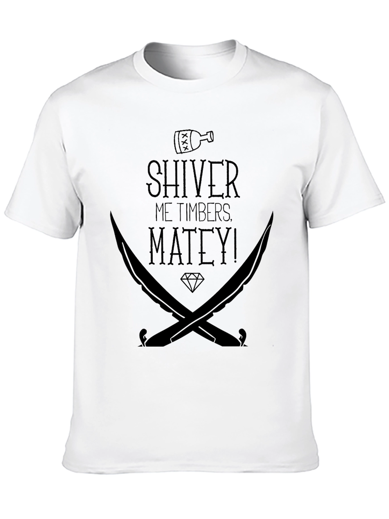 Shiver Me Timbers Matey Black Graphic T-Shirt