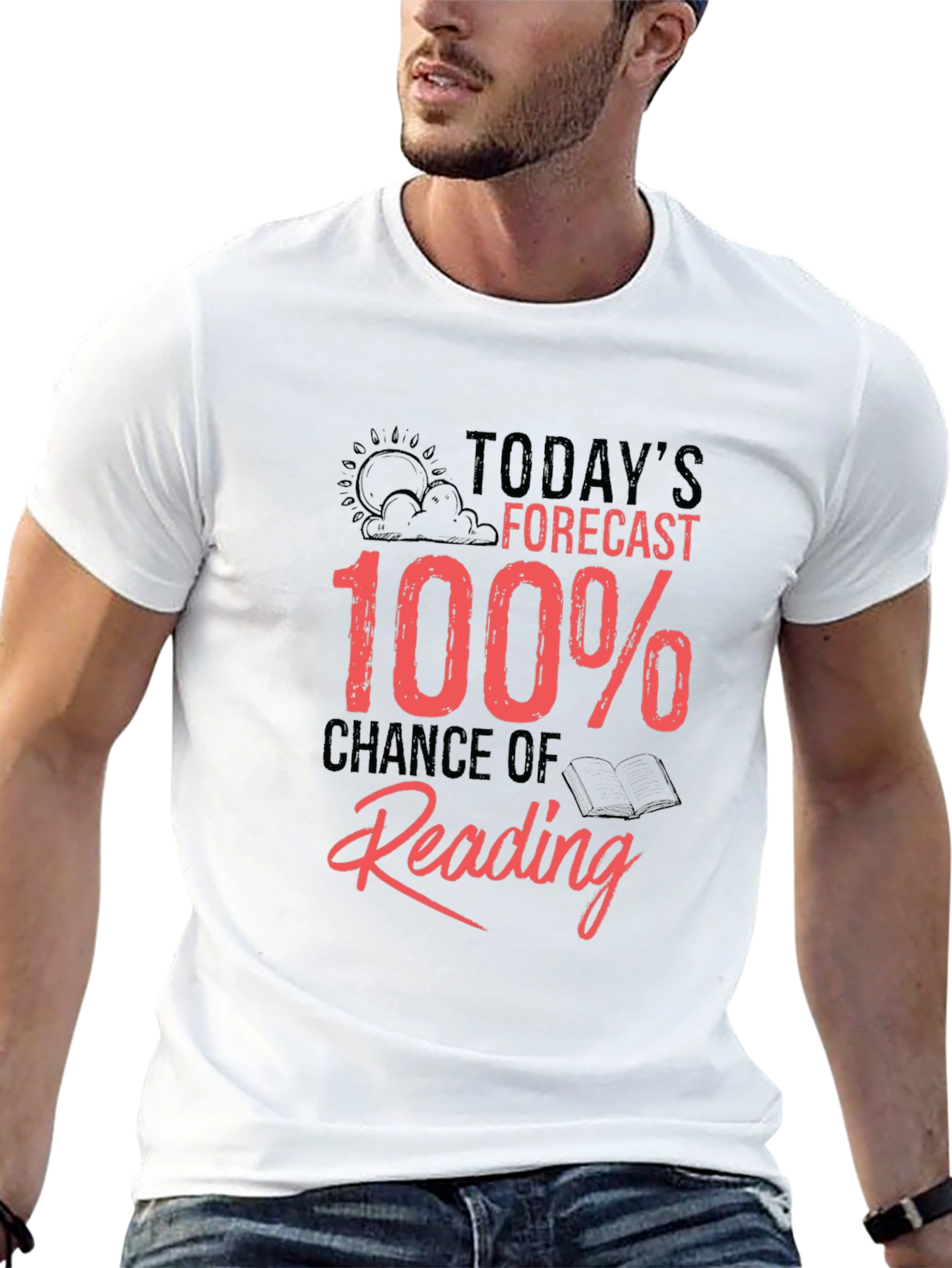 Funny Reading T-Shirt: 100% Chance of Reading