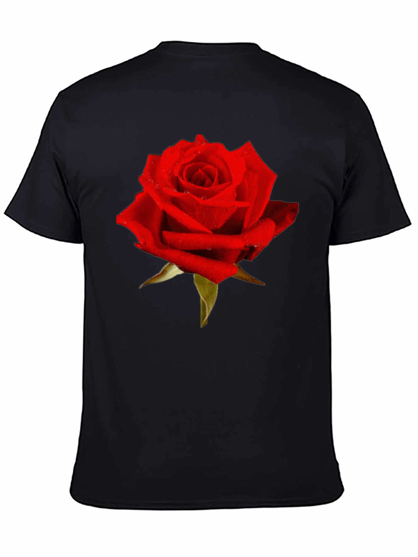 Red Rose Graphic Tee - Black