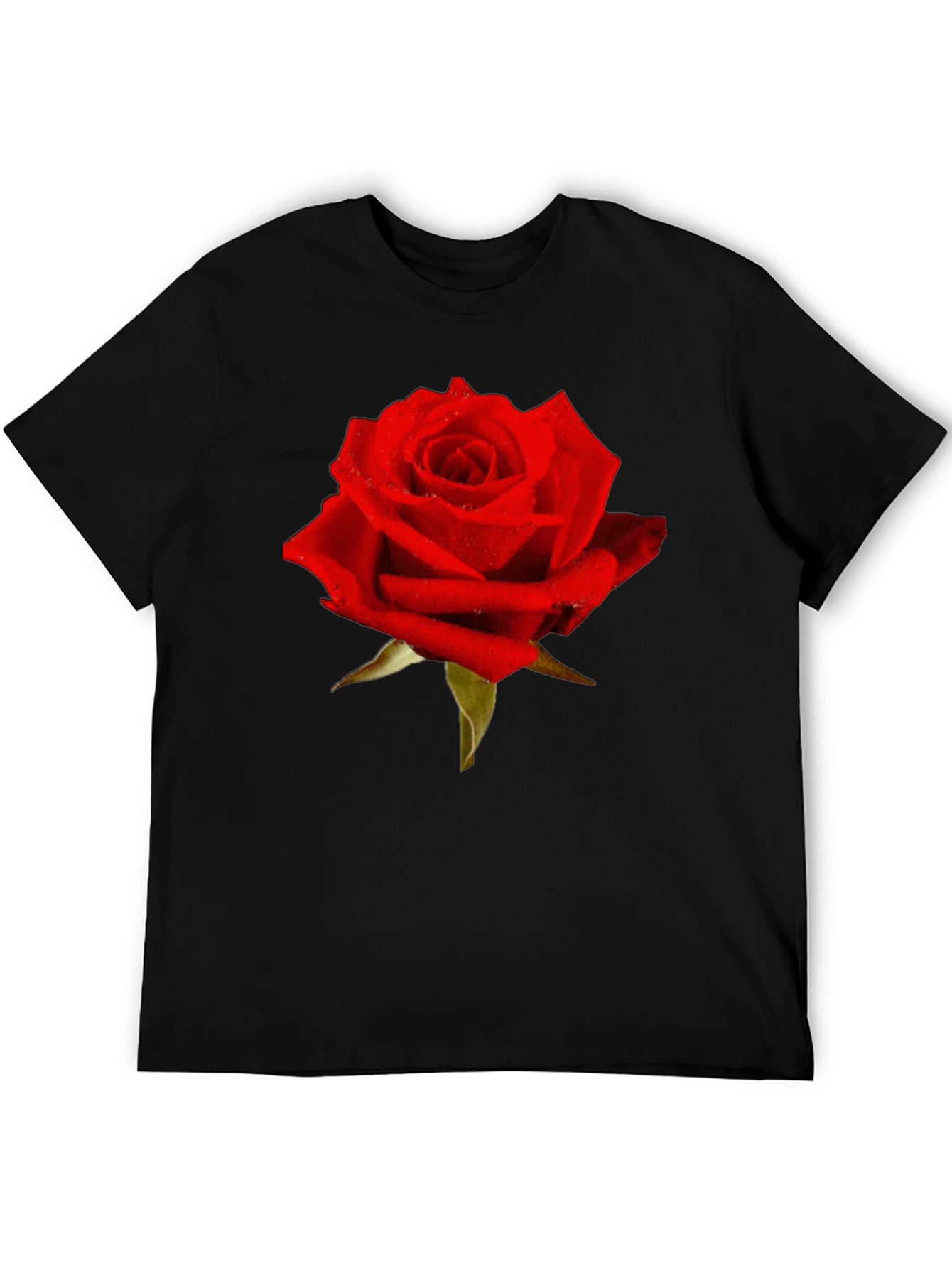 Red Rose Graphic Tee - Black