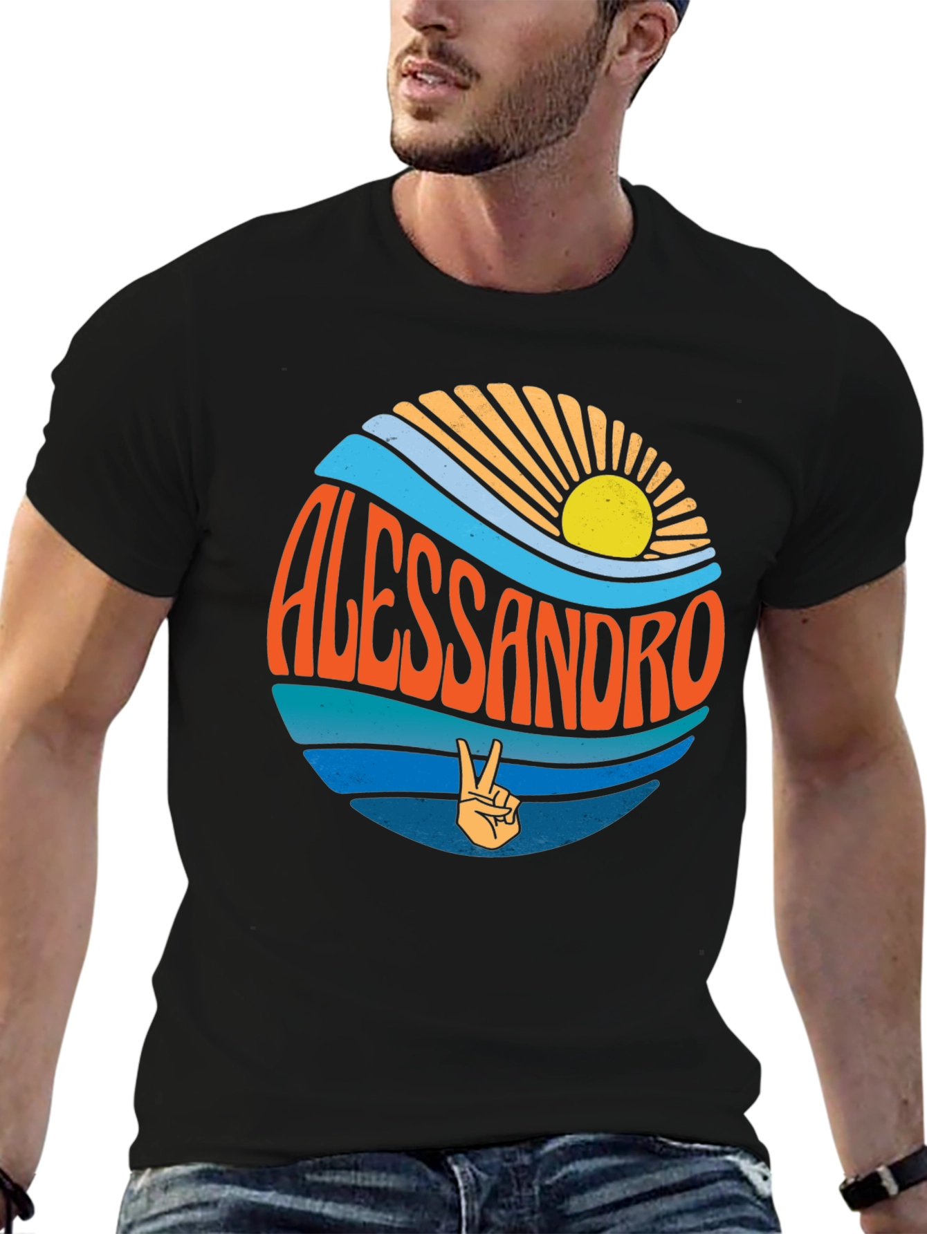 Alessandro Retro Graphic T-Shirt - Beach Vibes