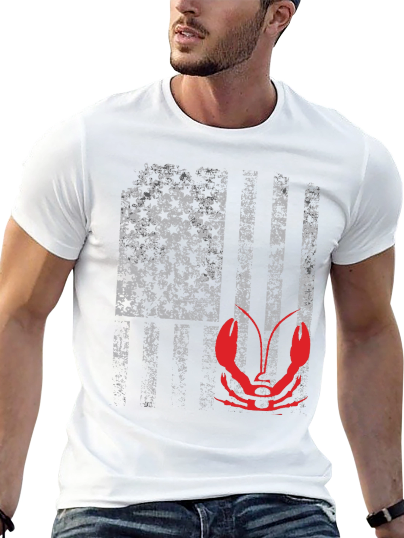 Crawfish American Flag Graphic Tee