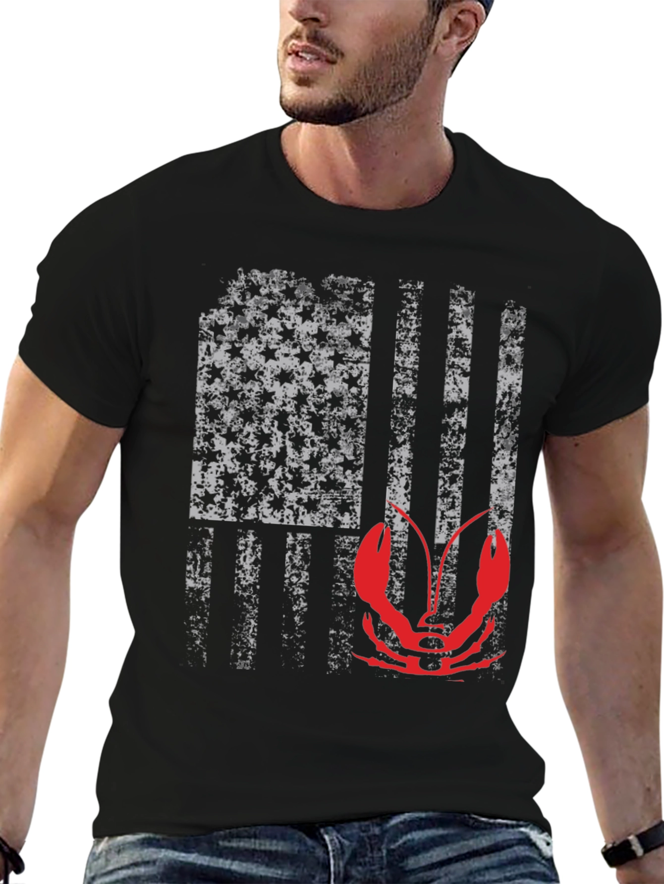 Crawfish American Flag Graphic Tee