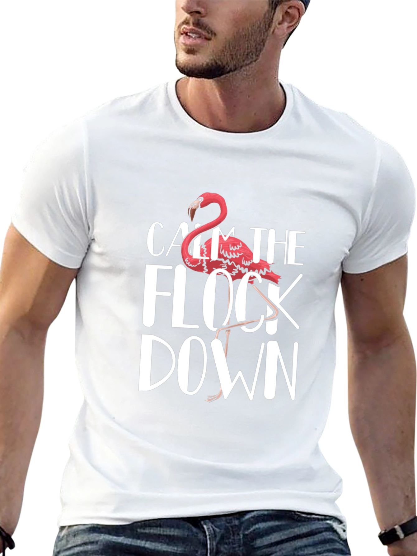 Calm The Flock Down Flamingo T-Shirt