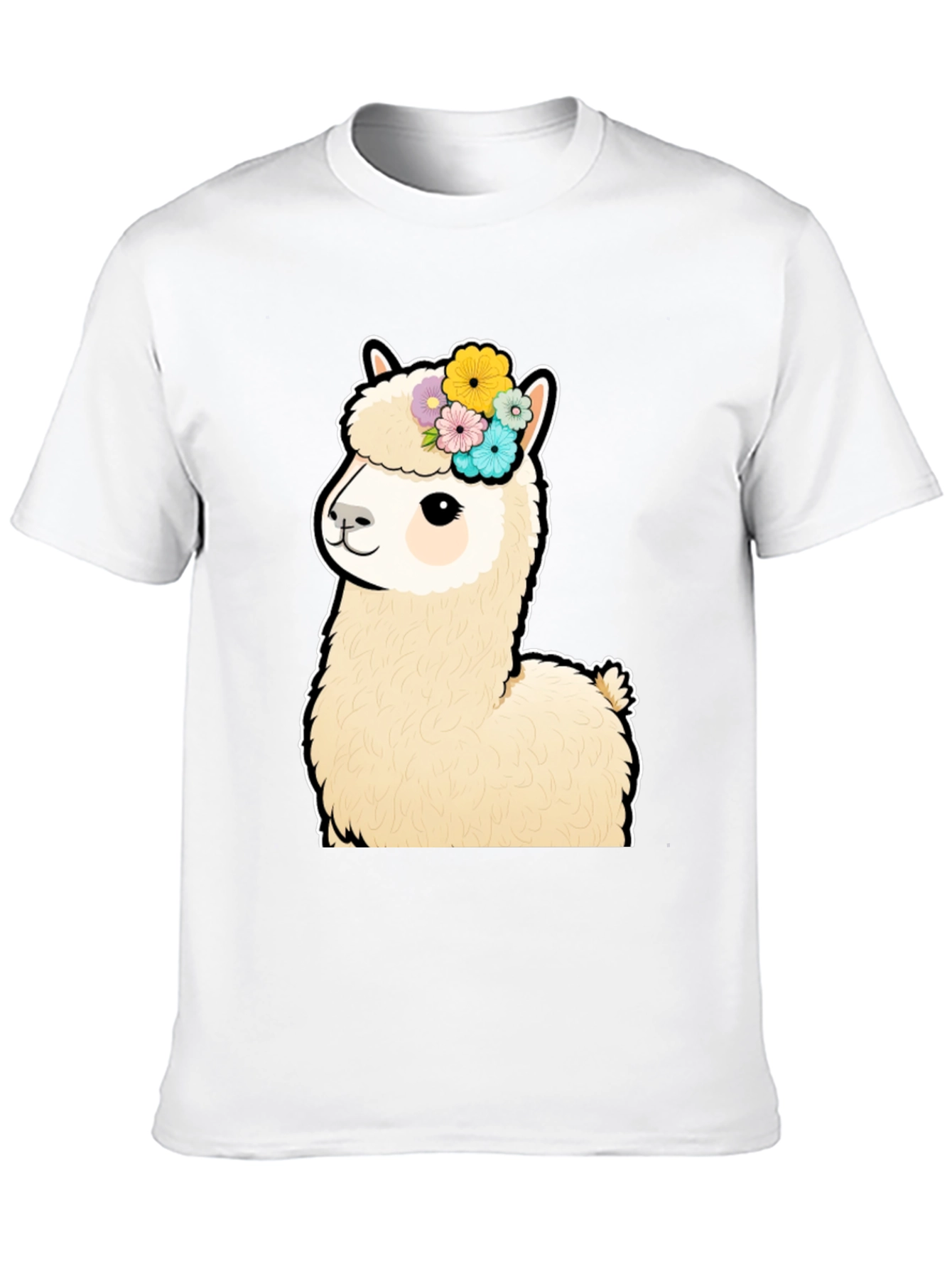 Alpaca Flower Crown Graphic T-Shirt