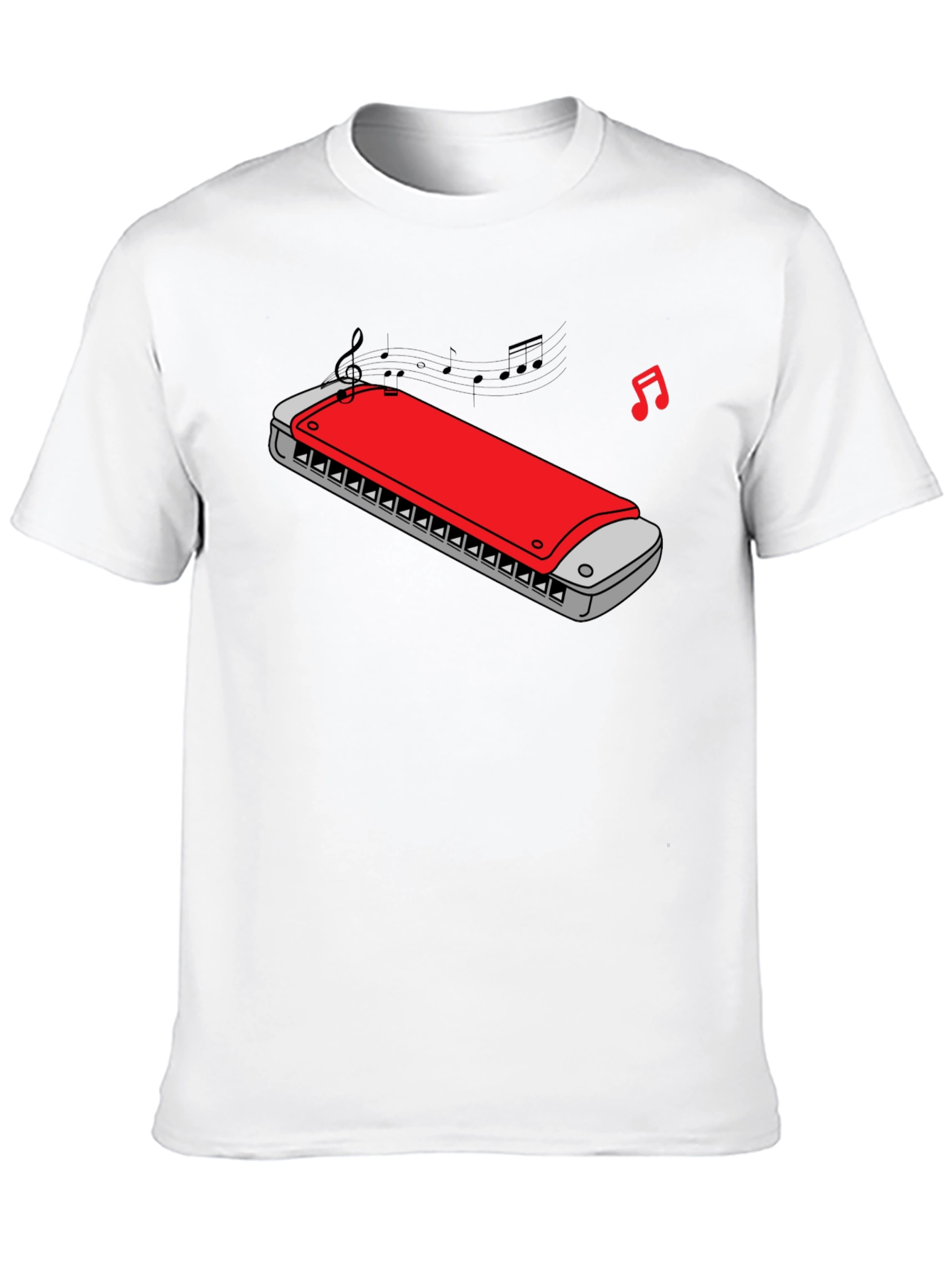 Harmonica Music Graphic Tee - Black Cotton