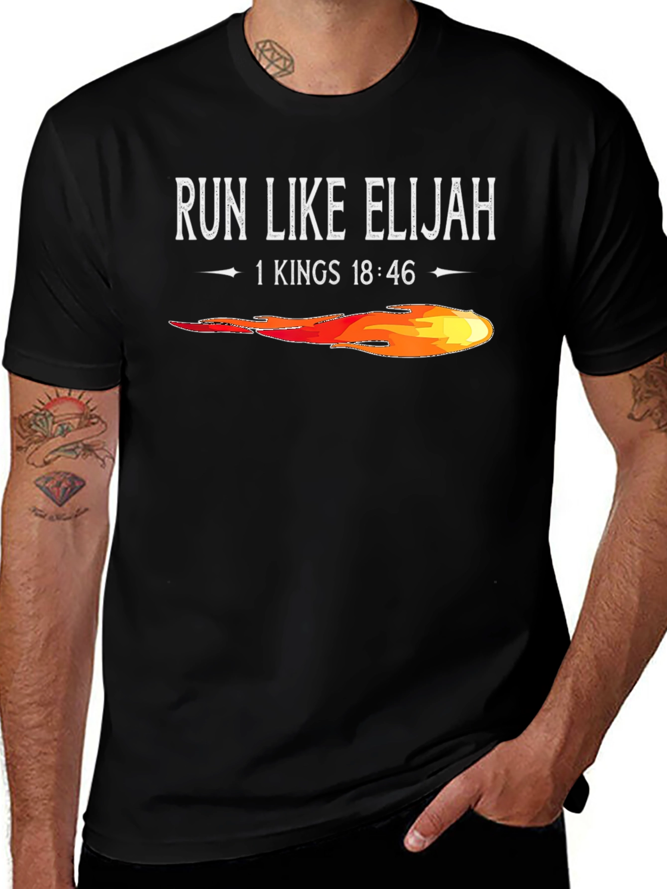 Run Like Elijah T-Shirt | Black Tee