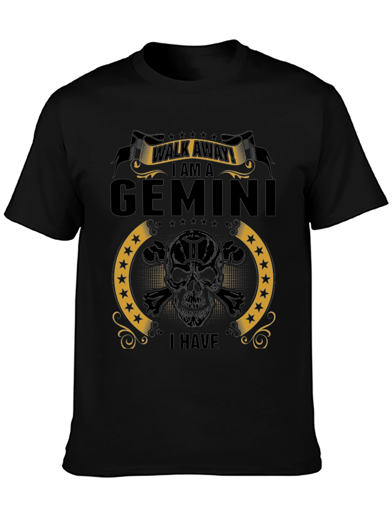 Gemini Zodiac Skull Graphic Tee