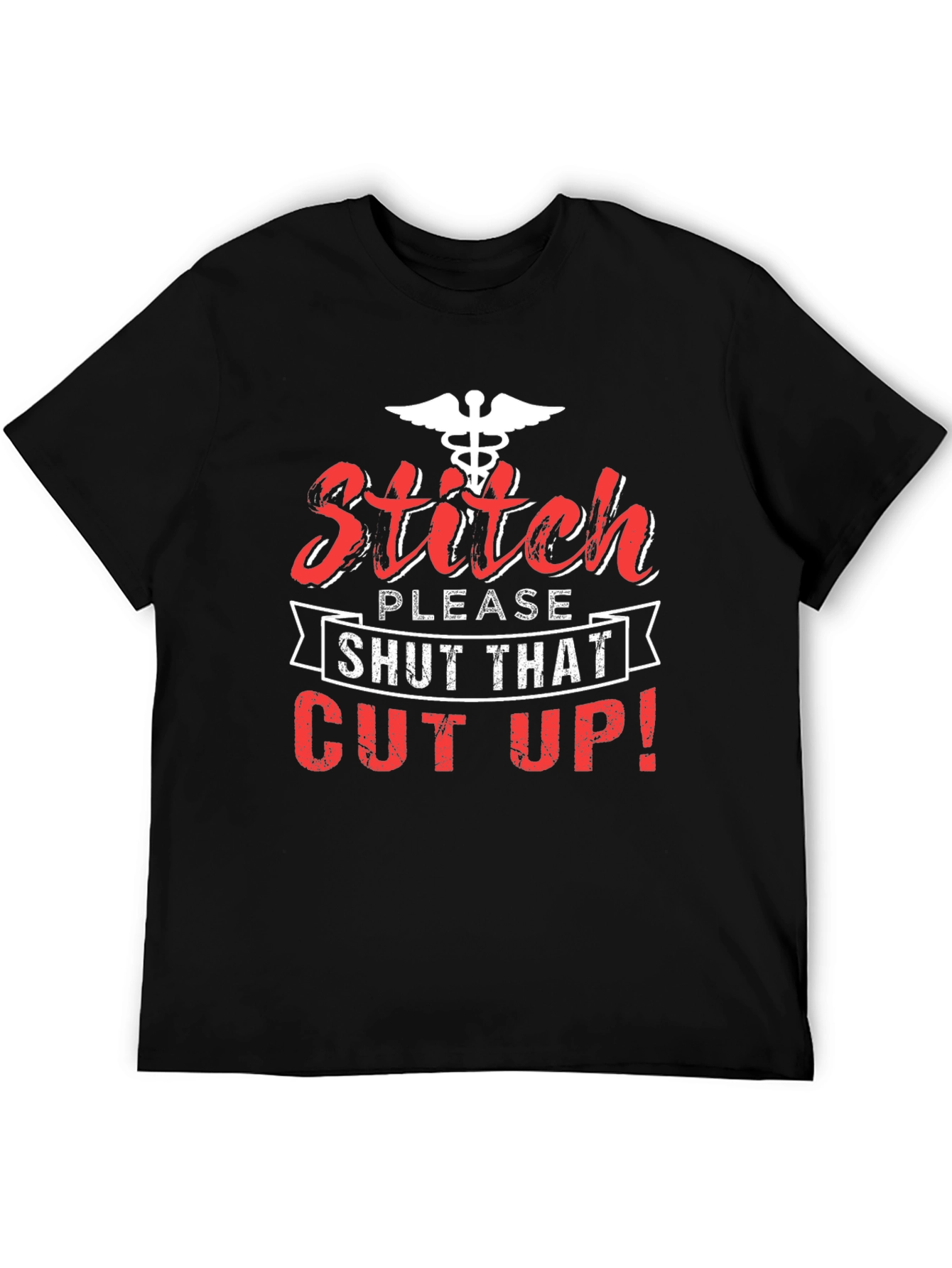 Stitch Please Shut That Cut Up! Black T-Shirt