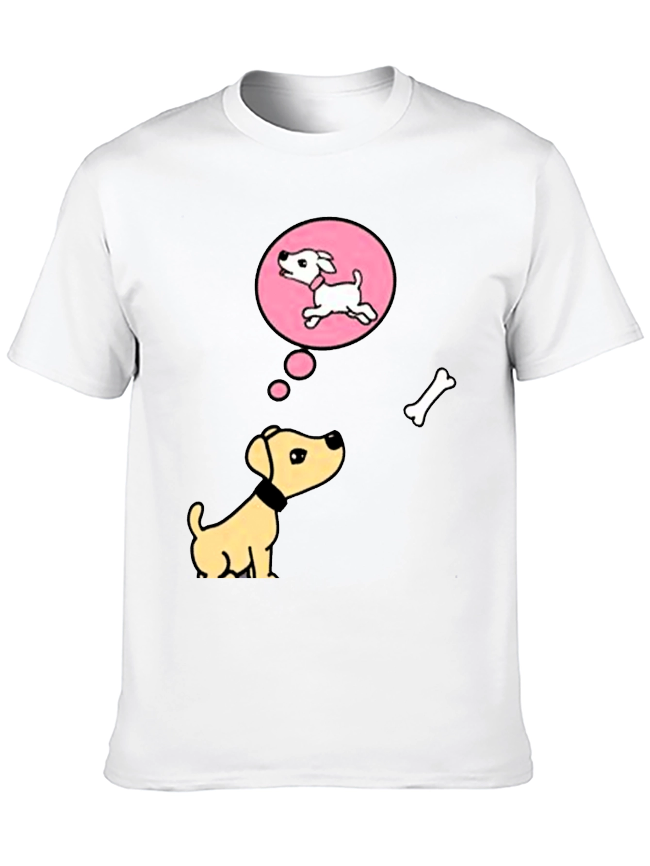 Dreaming Dog T-Shirt - Bone and Puppy Cartoon Design