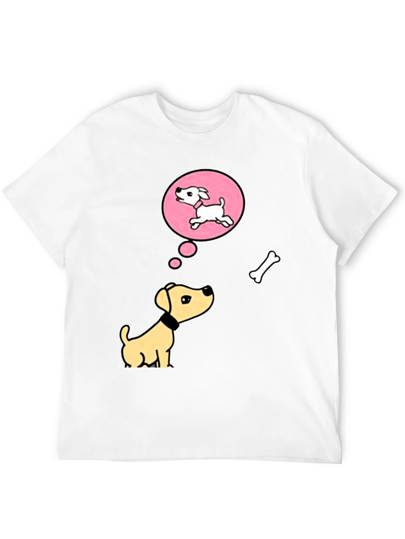 Dreaming Dog T-Shirt - Bone and Puppy Cartoon Design