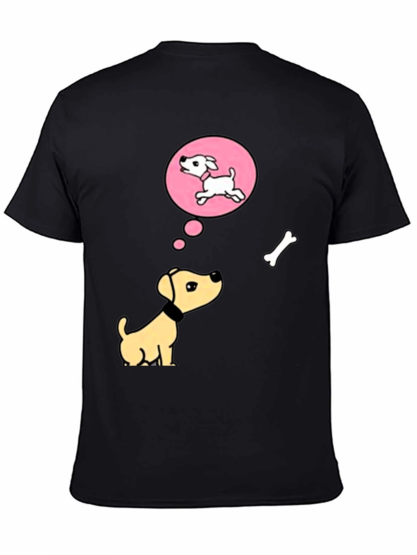 Dreaming Dog T-Shirt - Bone and Puppy Cartoon Design