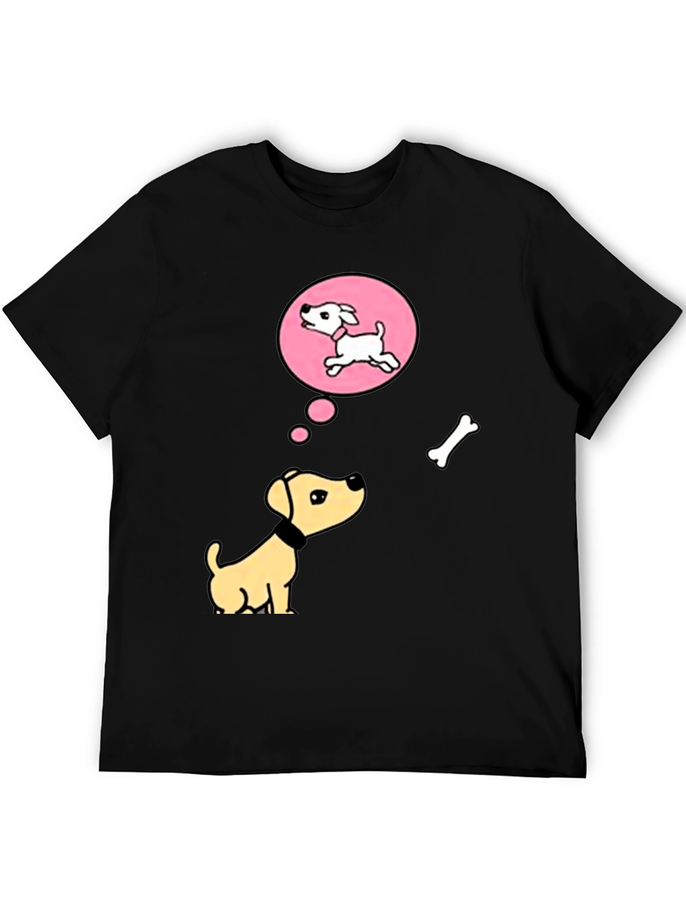 Dreaming Dog T-Shirt - Bone and Puppy Cartoon Design