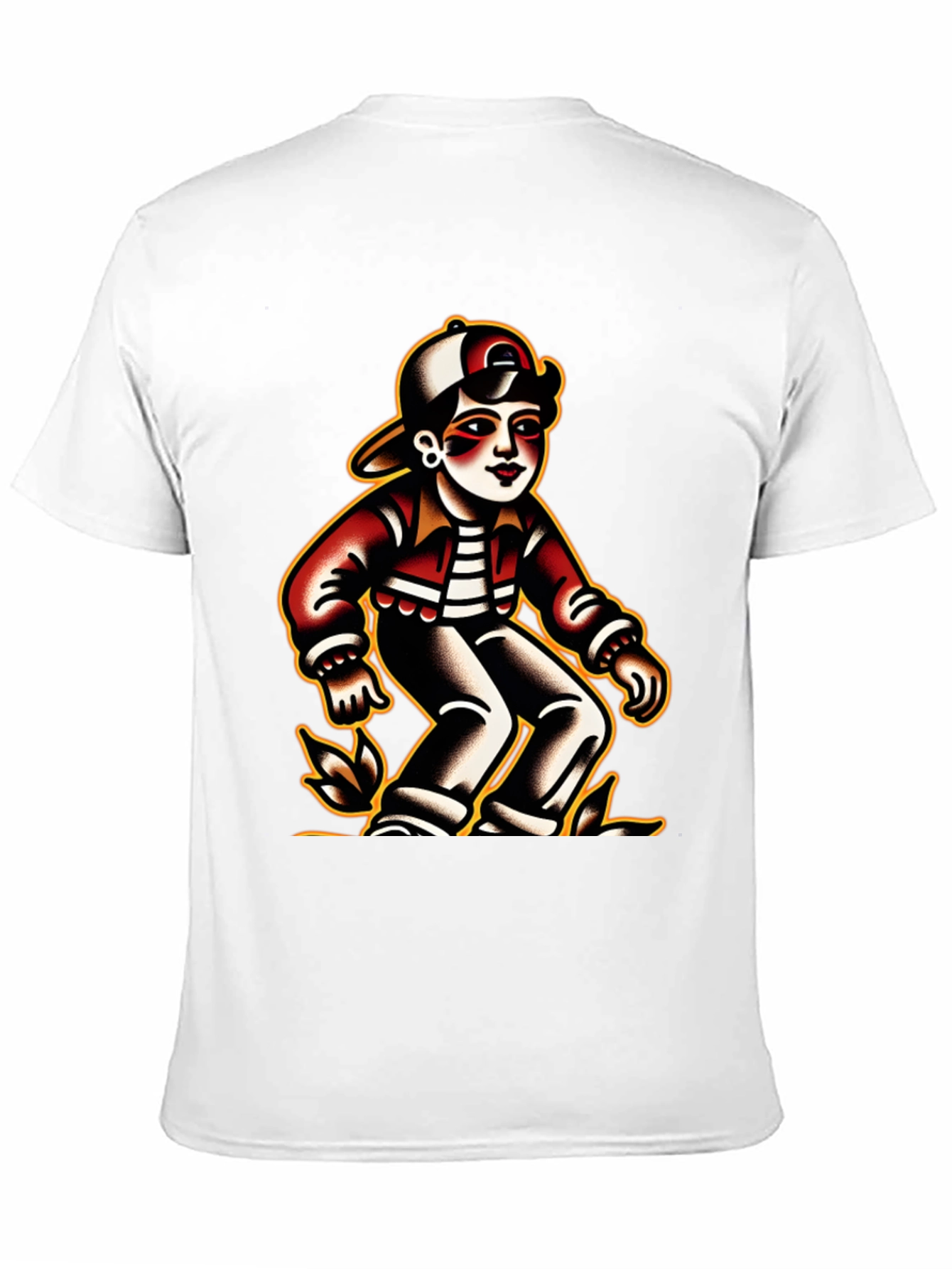 Retro Cartoon Character Black T-Shirt