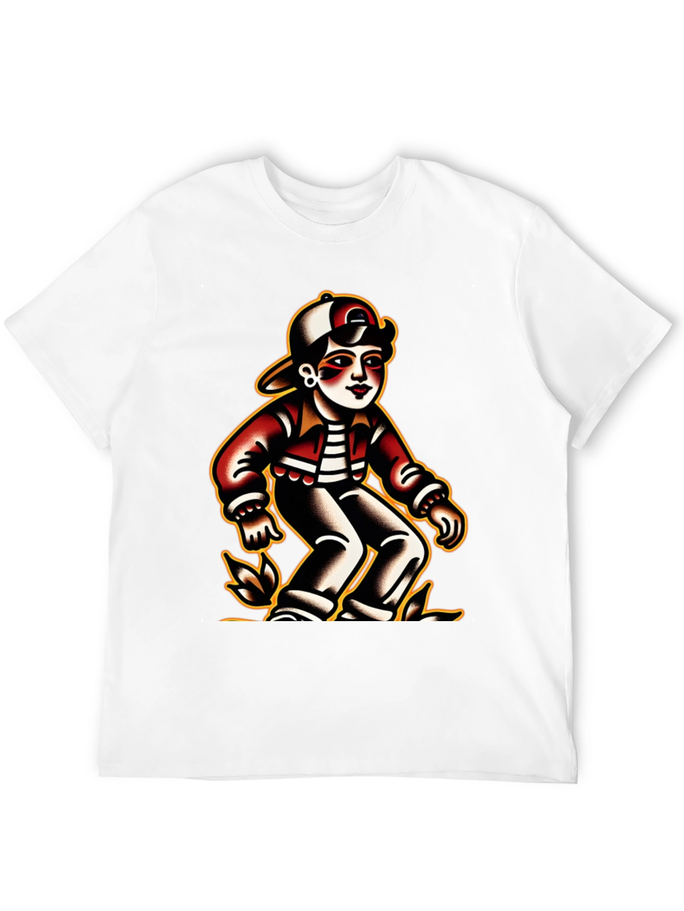 Retro Cartoon Character Black T-Shirt