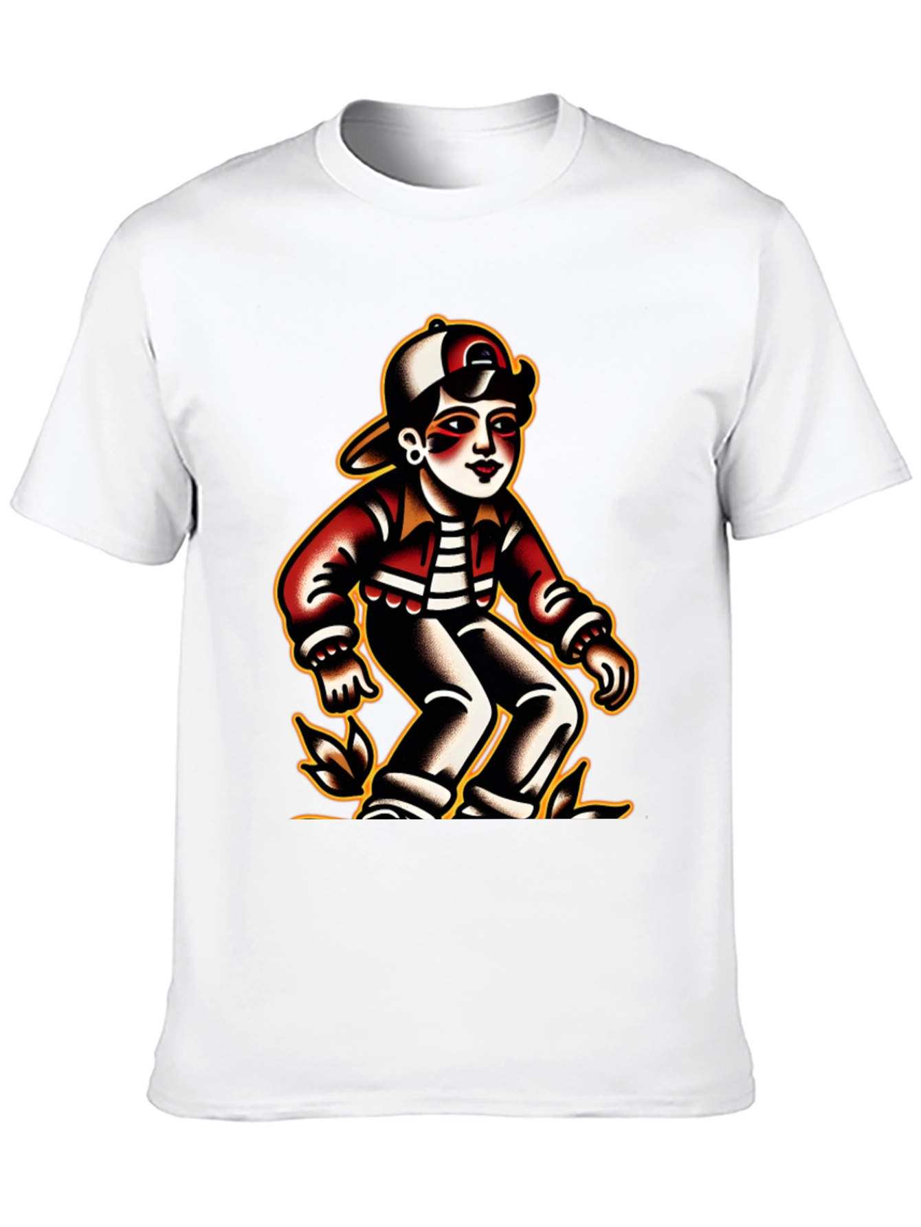 Retro Cartoon Character Black T-Shirt