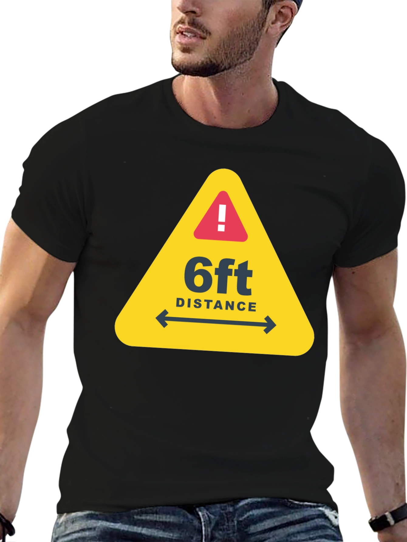 Social Distance Warning T-Shirt - Stay 6ft Apart