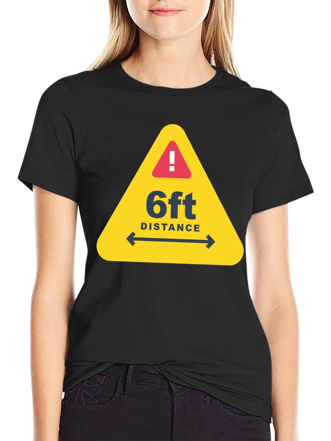 Social Distance Warning T-Shirt - Stay 6ft Apart