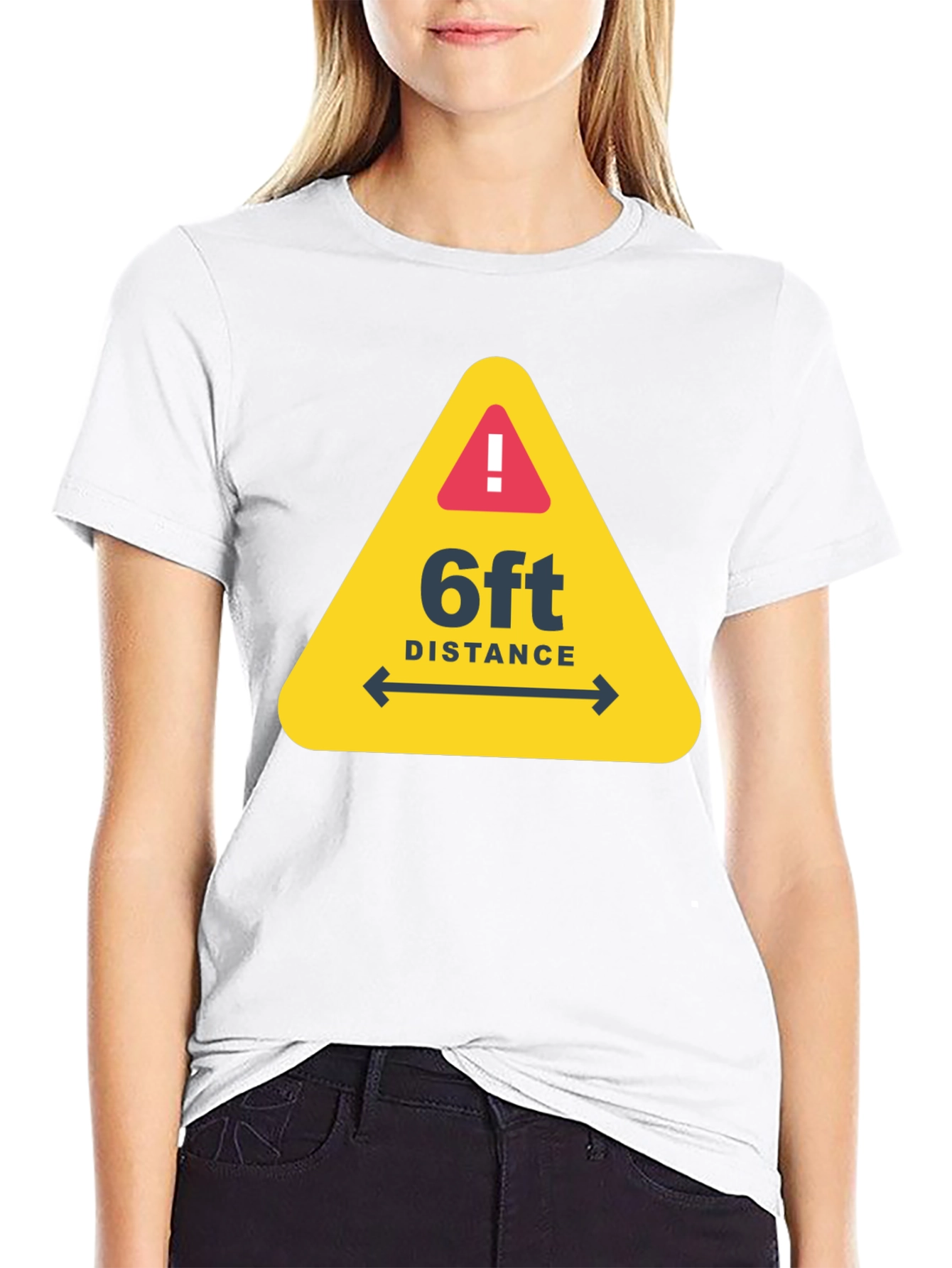 Social Distance Warning T-Shirt - Stay 6ft Apart