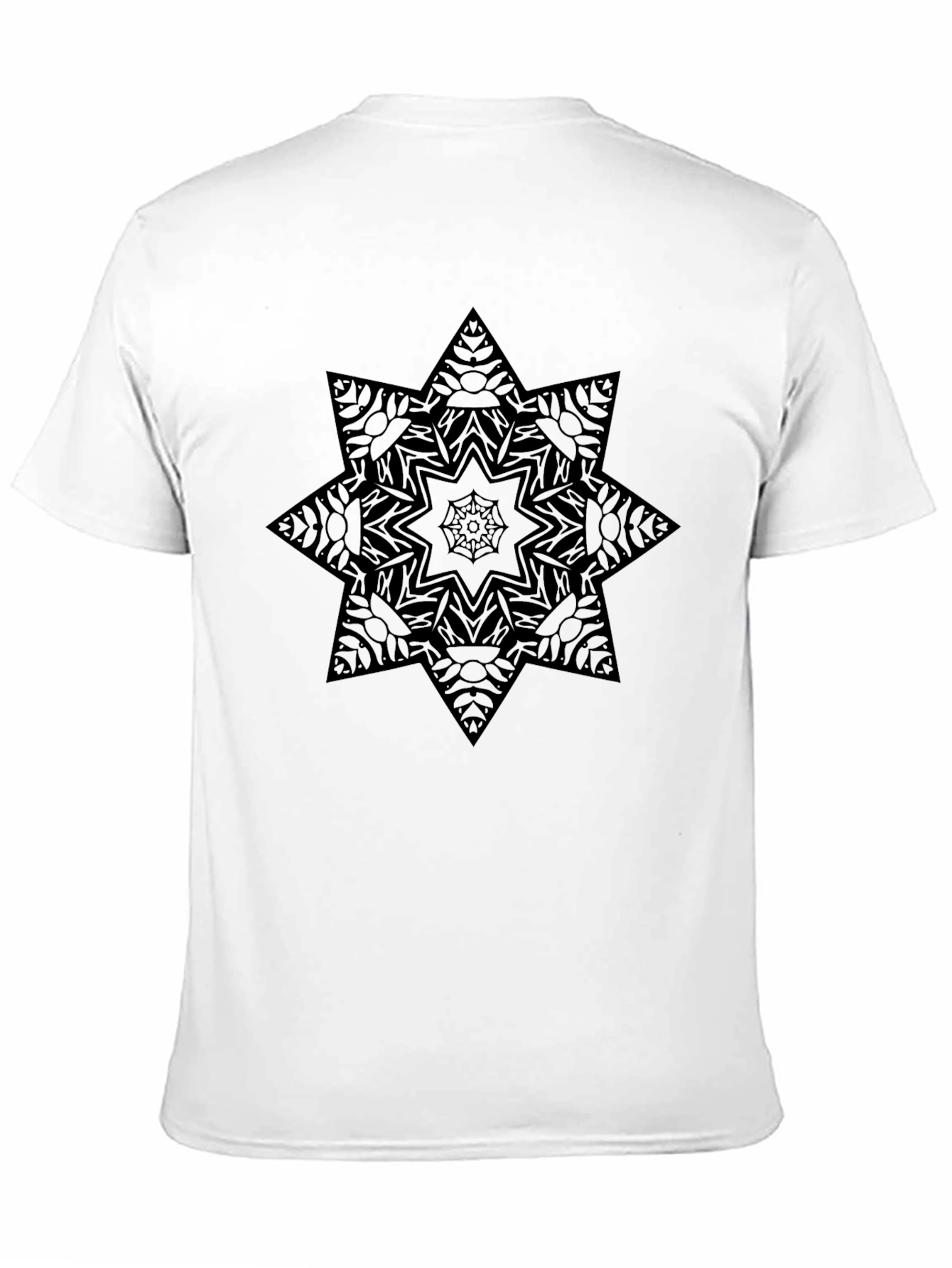 Geometric Star Mandala Black Graphic Tee