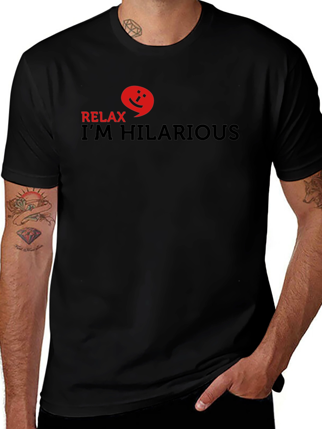 Relax Im Hilarious Black Graphic Tee