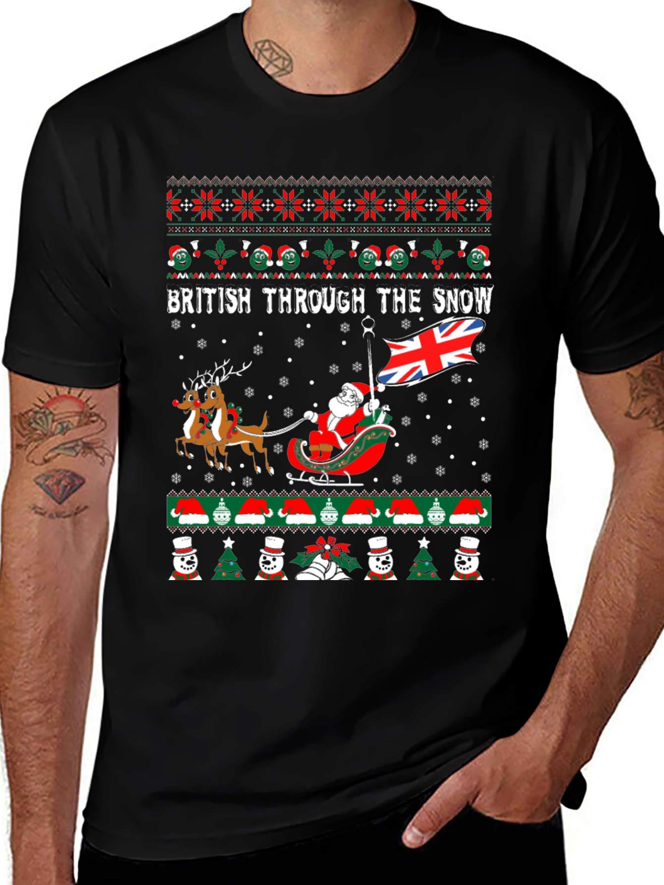 British Through the Snow Christmas T-Shirt