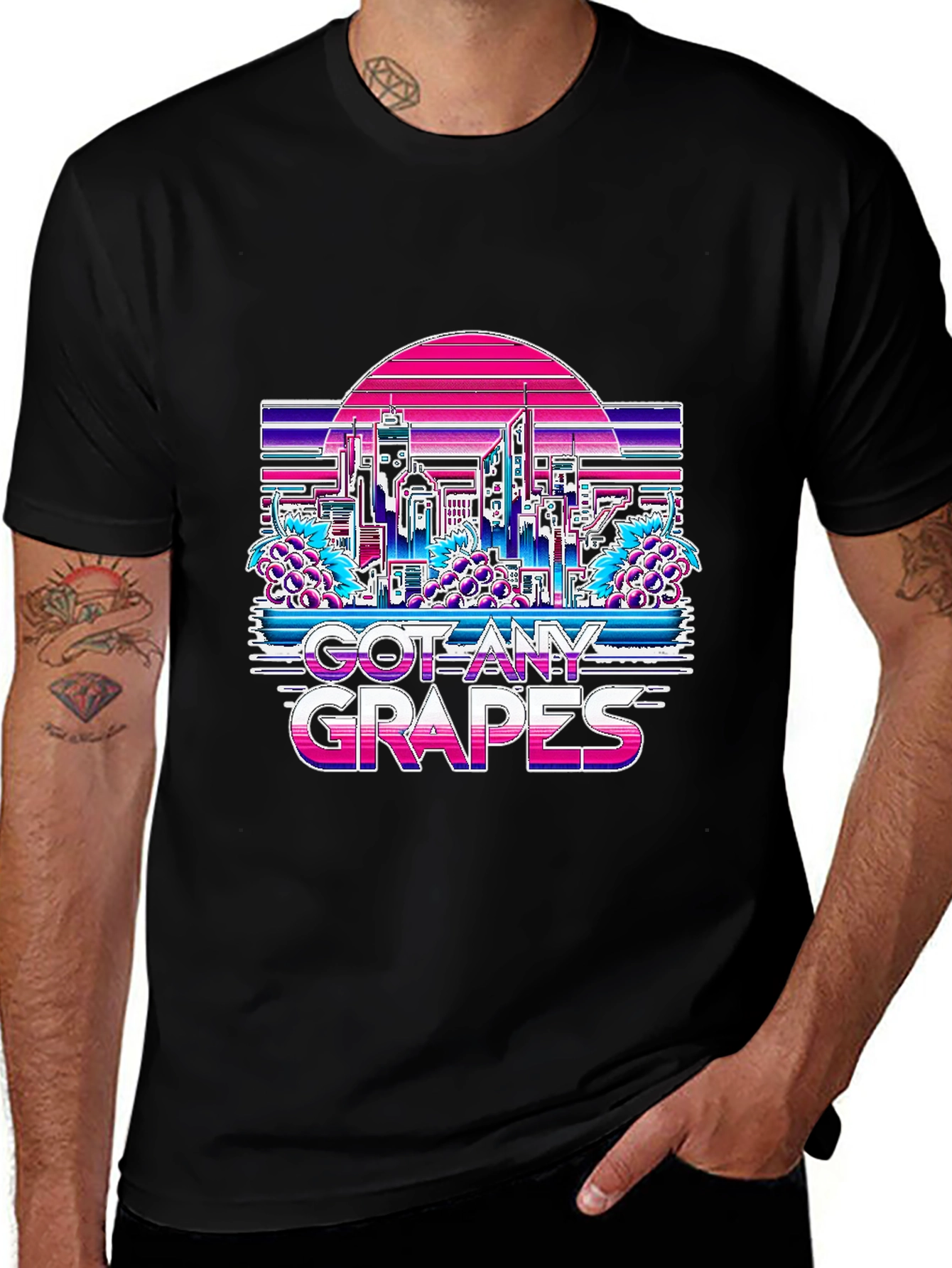 Got Any Grapes T-Shirt - Retro Vaporwave Cityscape