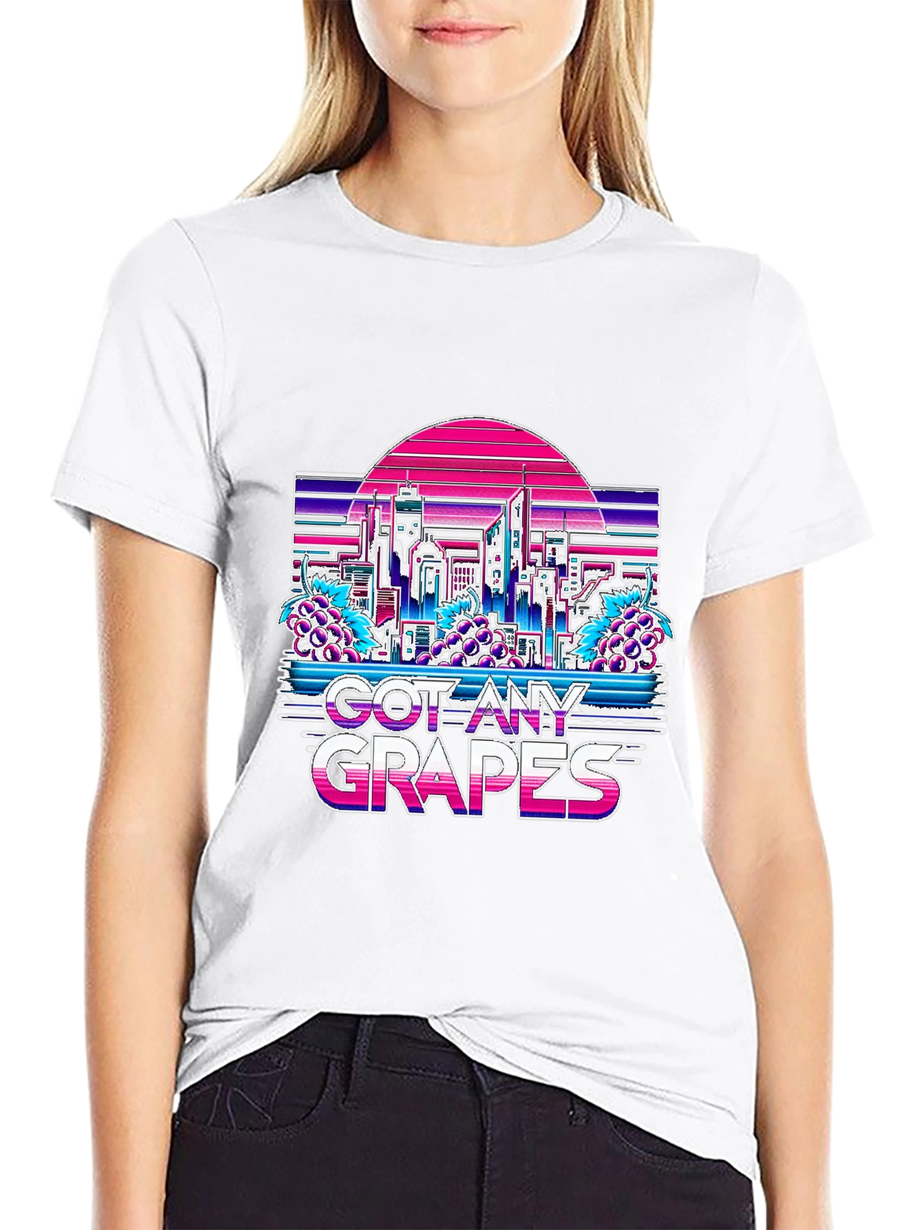 Got Any Grapes T-Shirt - Retro Vaporwave Cityscape