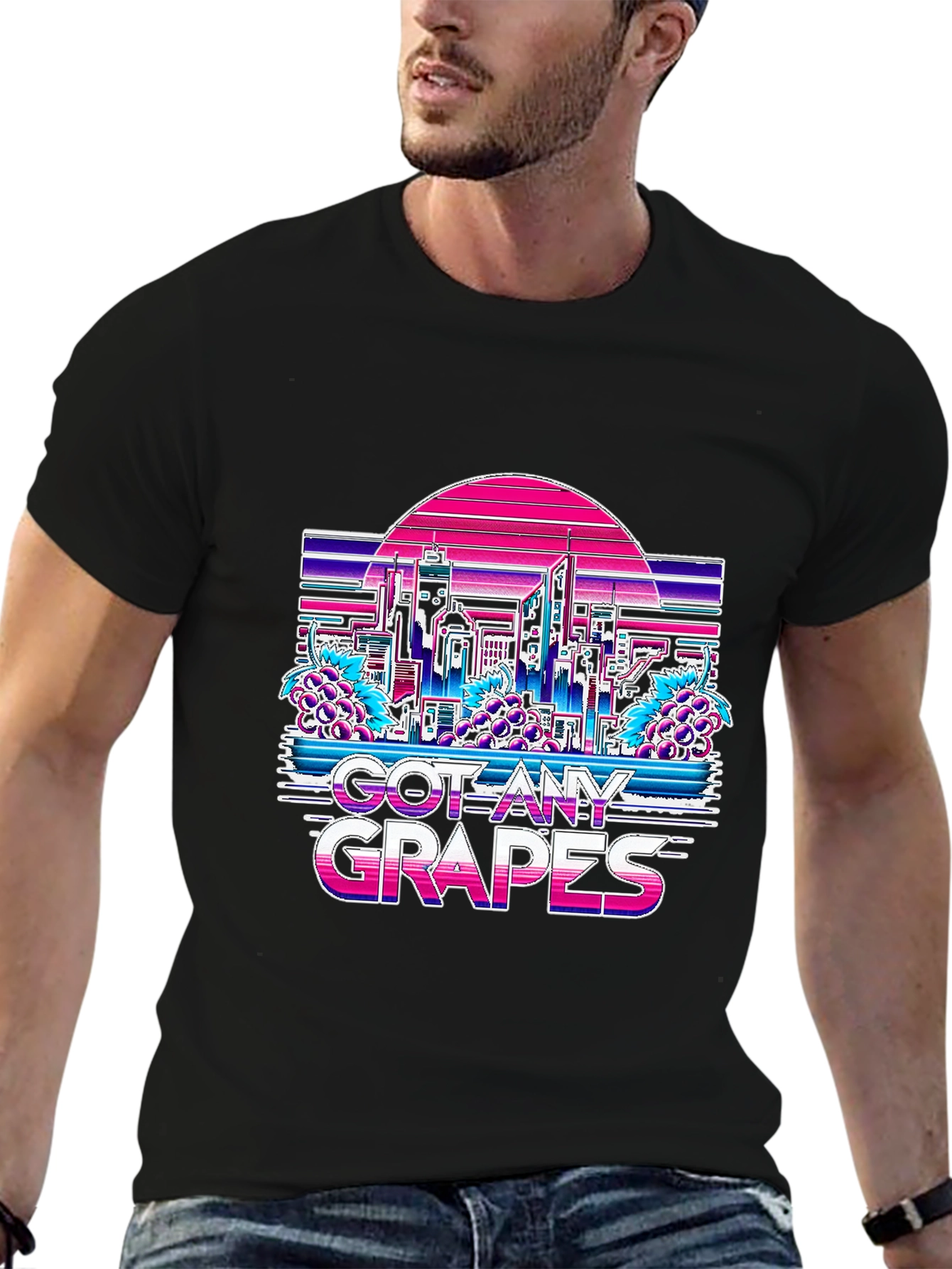Got Any Grapes T-Shirt - Retro Vaporwave Cityscape