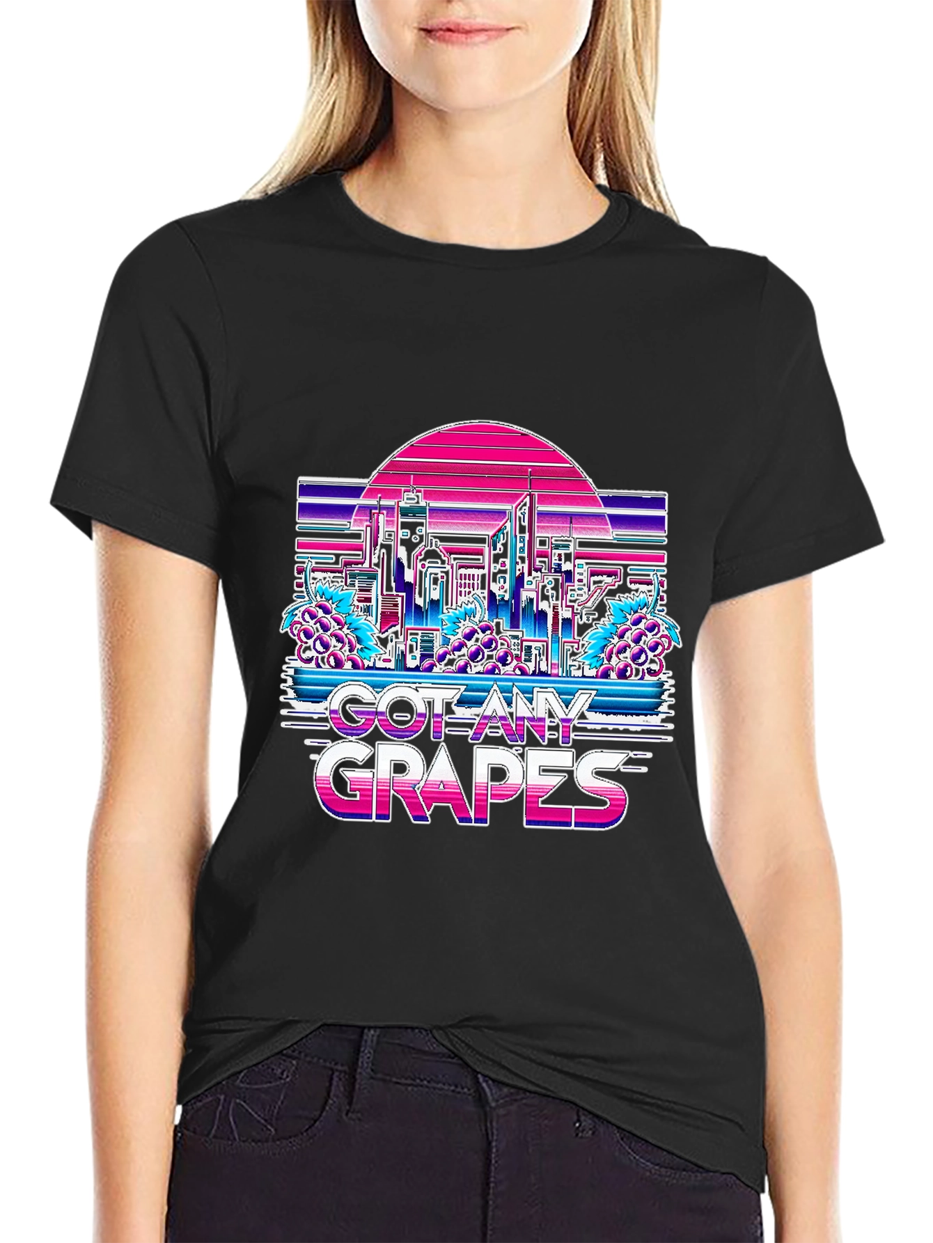 Got Any Grapes T-Shirt - Retro Vaporwave Cityscape