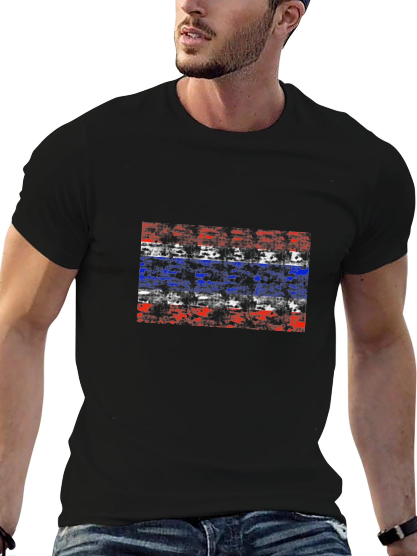 Thailand Flag Graphic Black T-Shirt