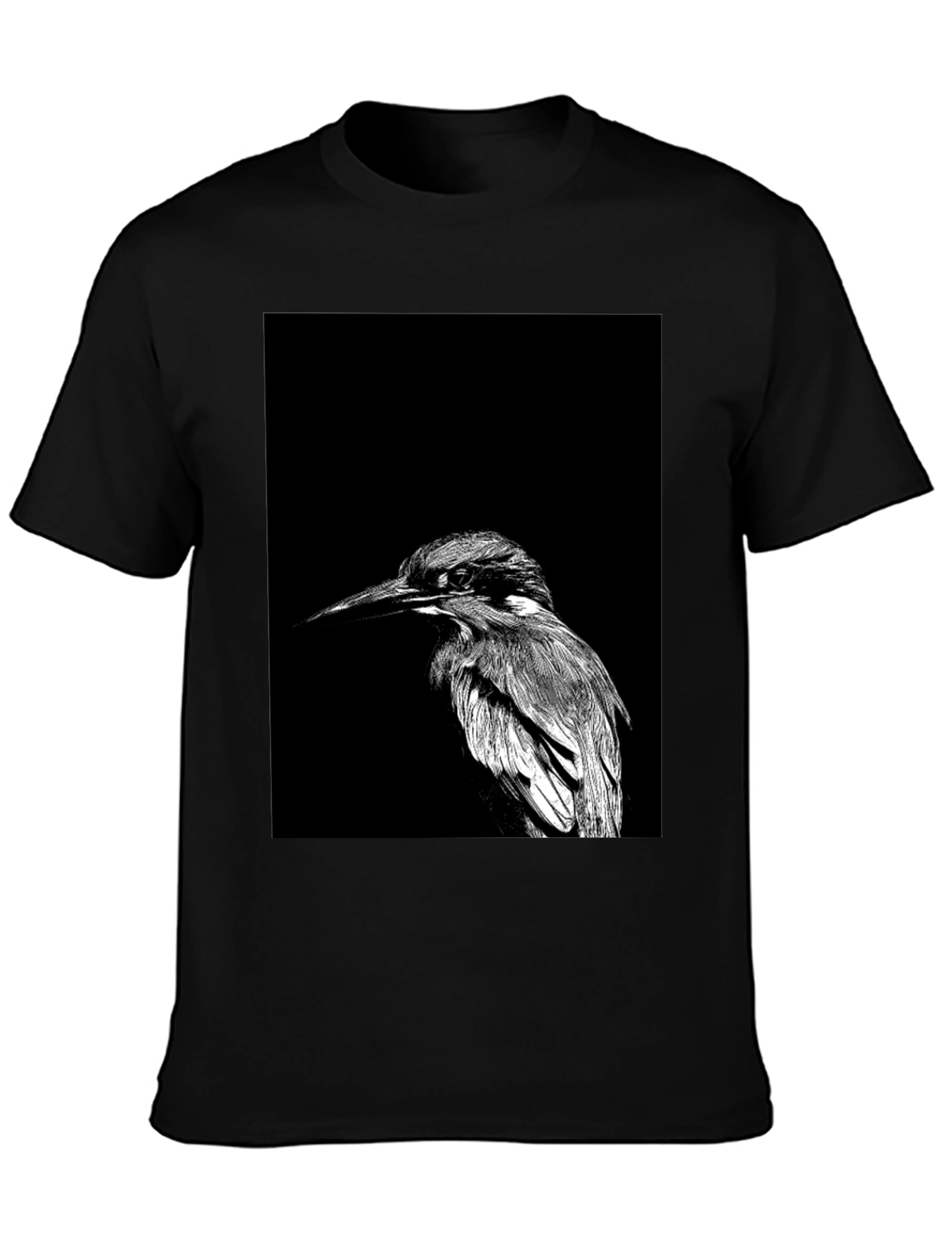 Monochrome Bird Graphic Tee - Stylish Black T-Shirt