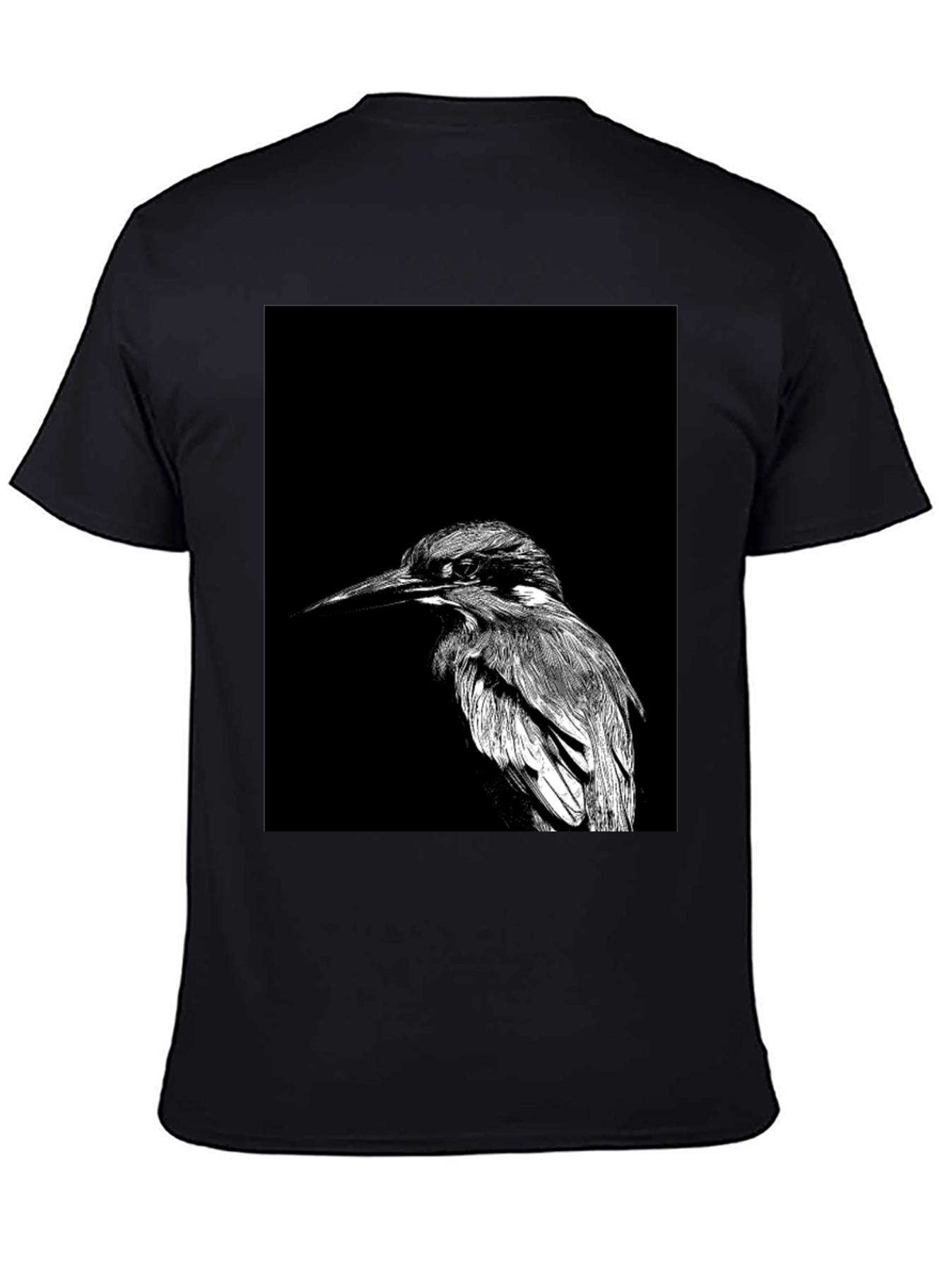 Monochrome Bird Graphic Tee - Stylish Black T-Shirt