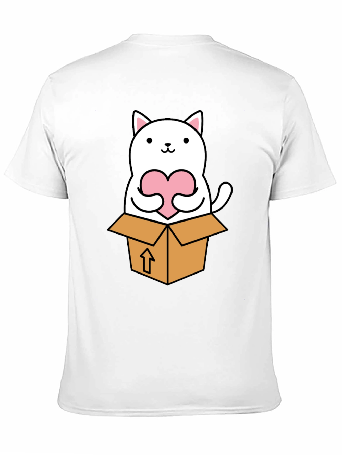 Cute Cat in Box Heart T-Shirt