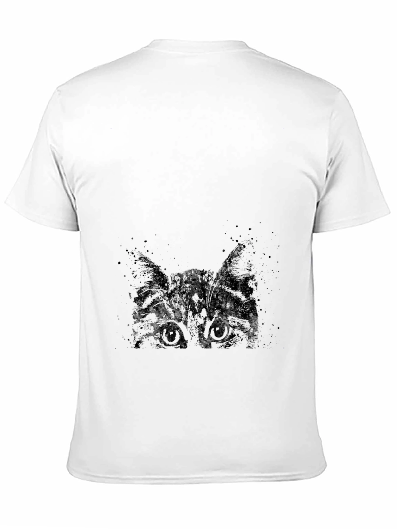 Abstract Cat Print Black T-Shirt