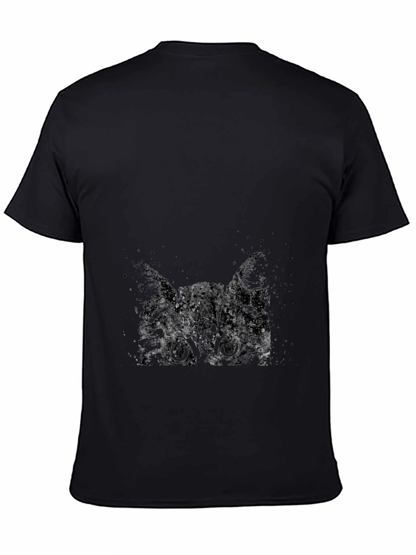Abstract Cat Print Black T-Shirt