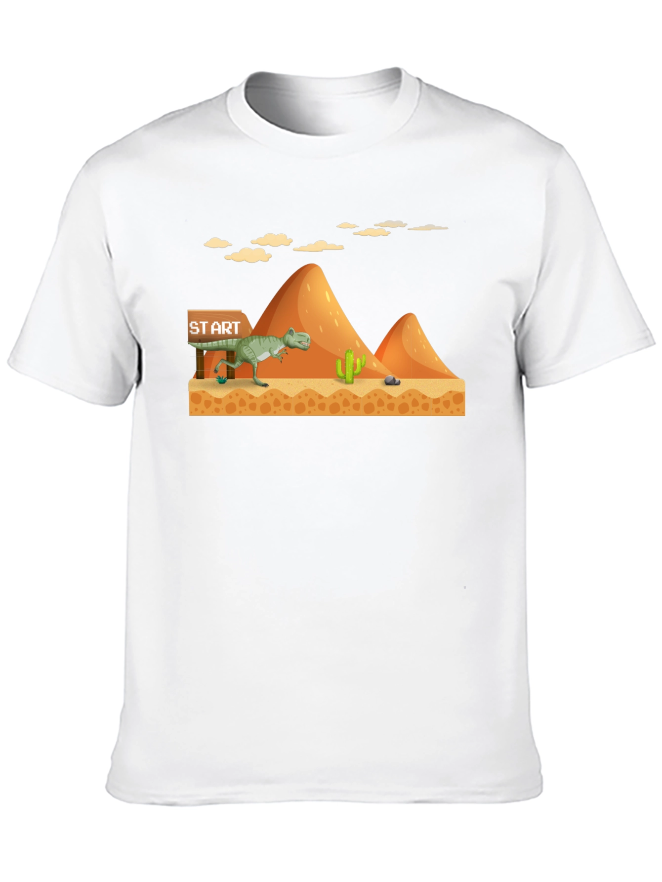 Dino Run Black T-Shirt - Retro Gaming