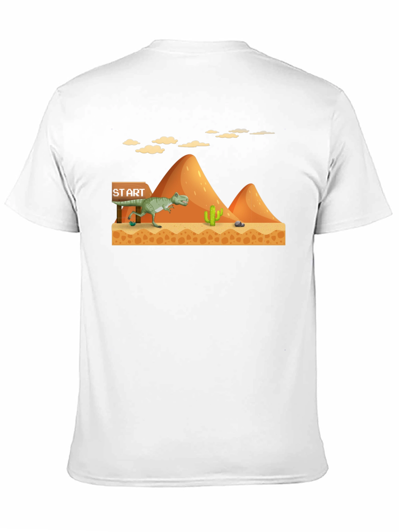Dino Run Black T-Shirt - Retro Gaming