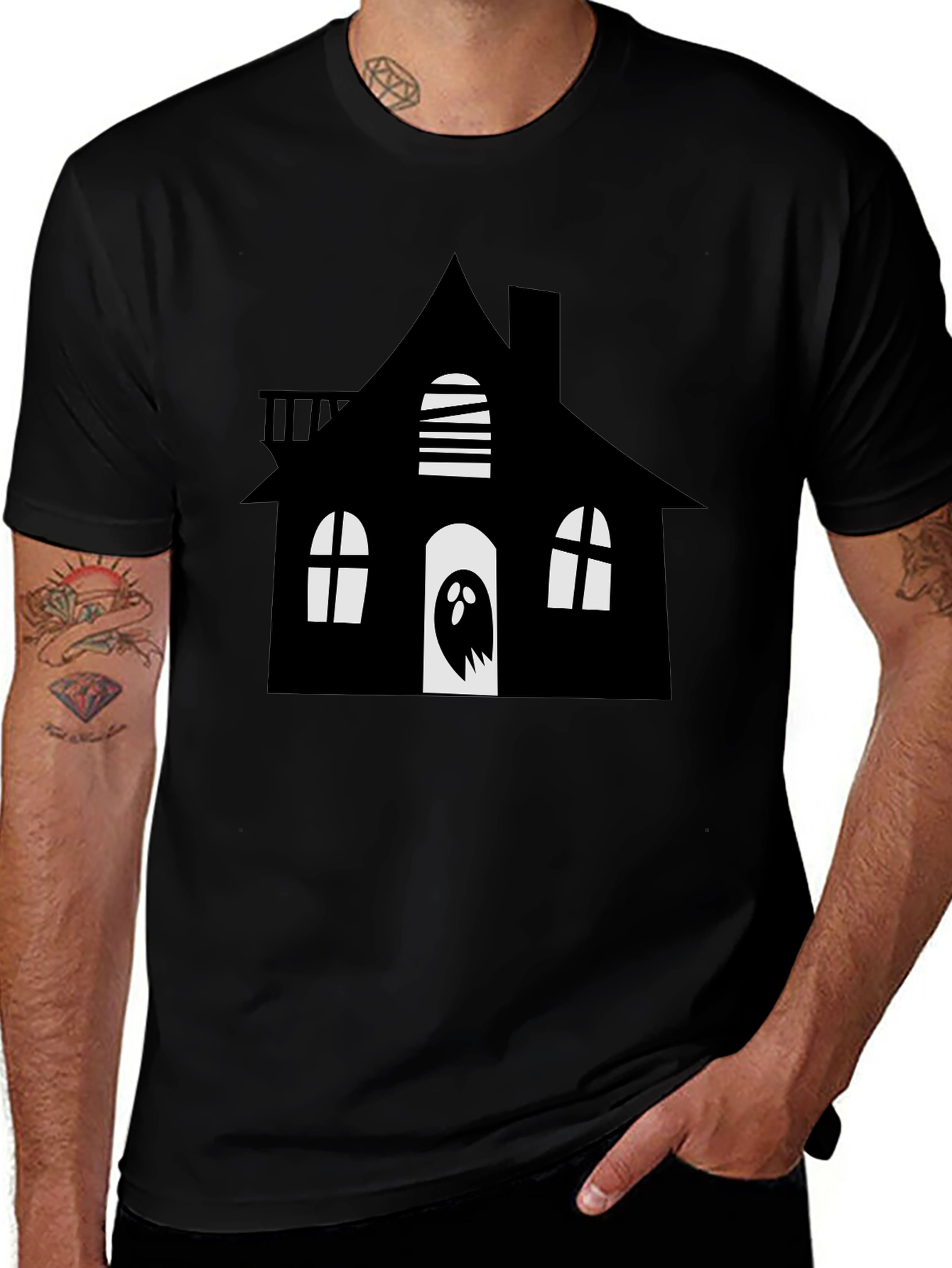 Spooky House Graphic Tee - Halloween Edition