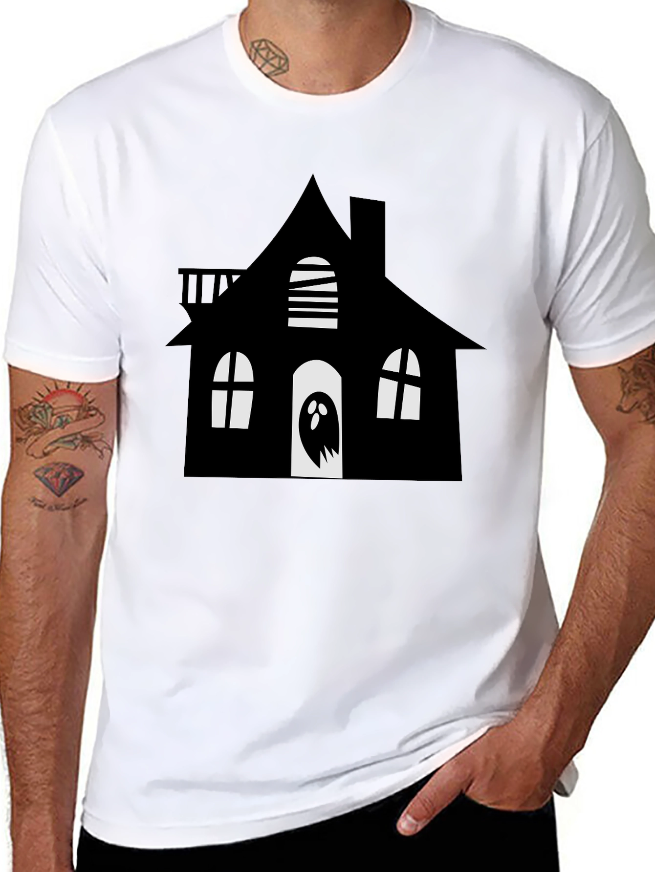 Spooky House Graphic Tee - Halloween Edition