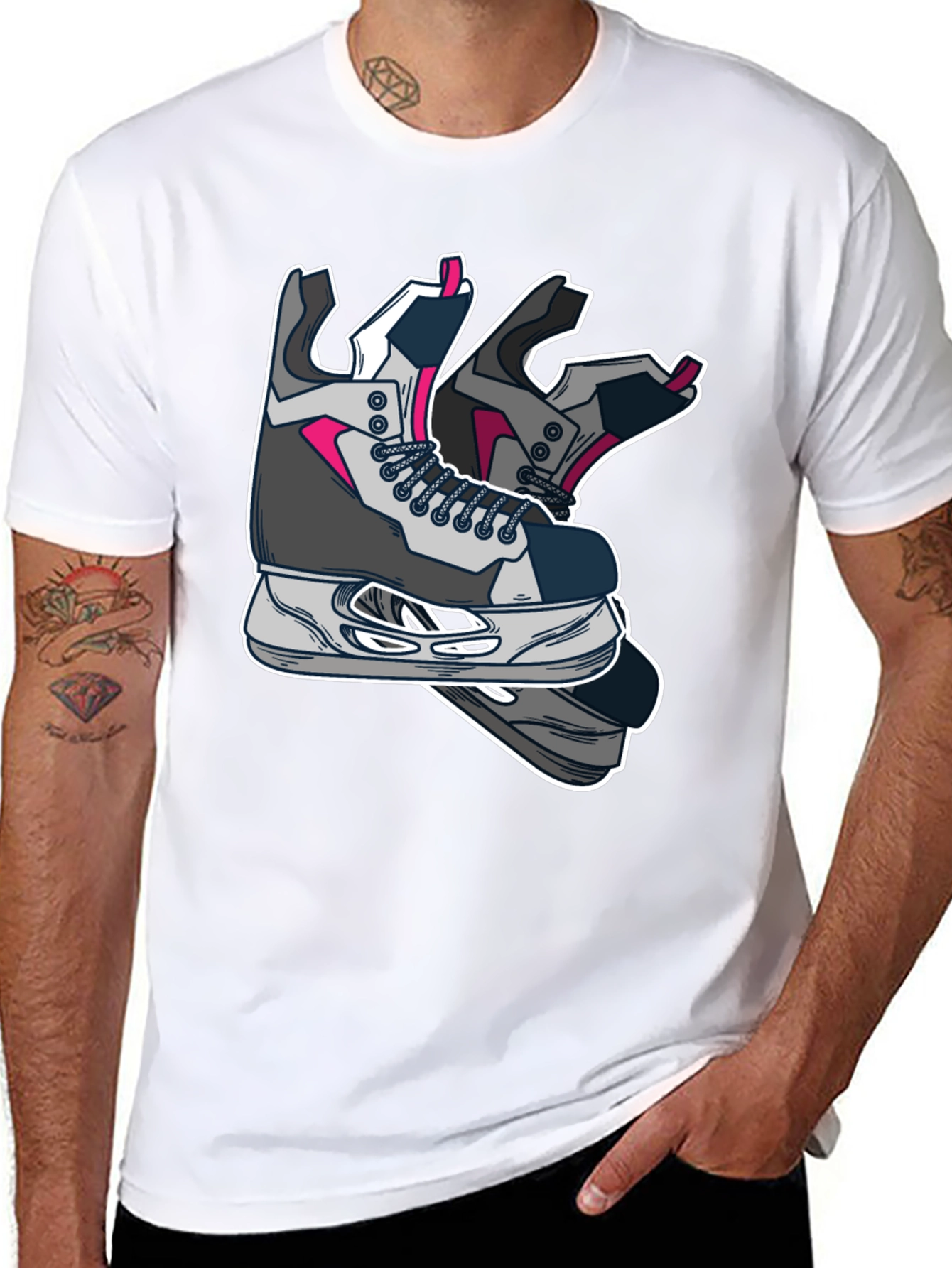 Cool Hockey Skates Graphic T-Shirt
