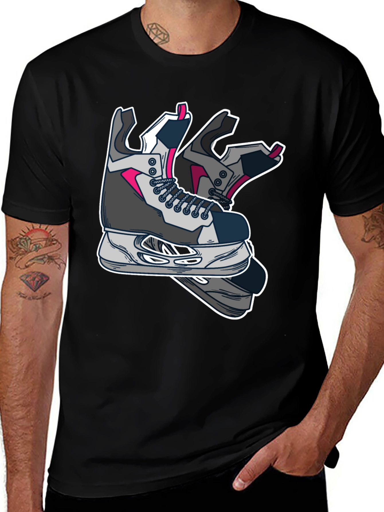 Cool Hockey Skates Graphic T-Shirt