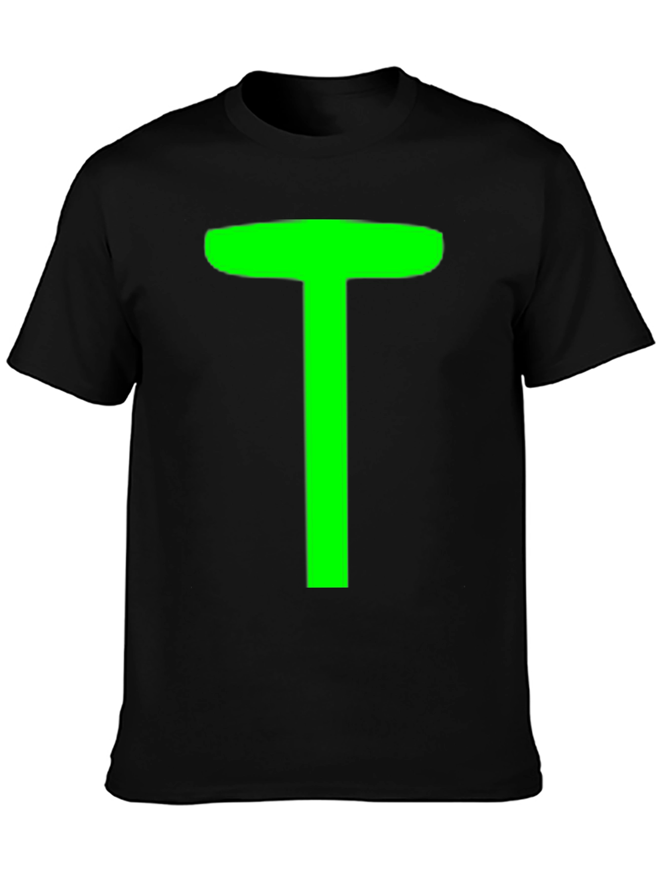 Green T on Black Unisex T-Shirt