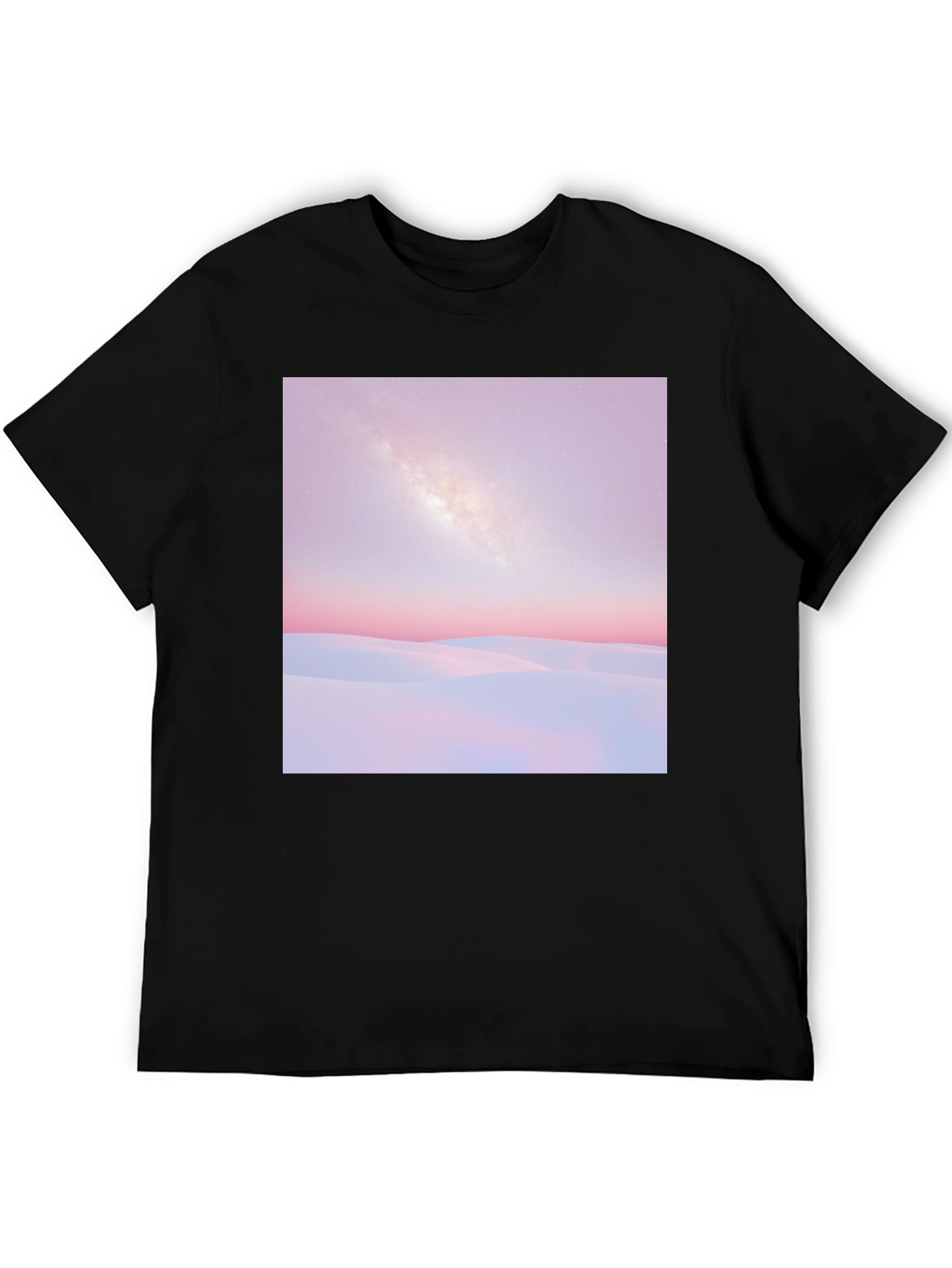Milky Way Desert Graphic Tee - Black Cotton T-Shirt