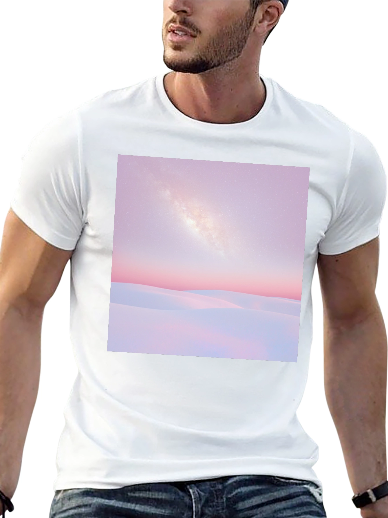 Milky Way Desert Graphic Tee - Black Cotton T-Shirt