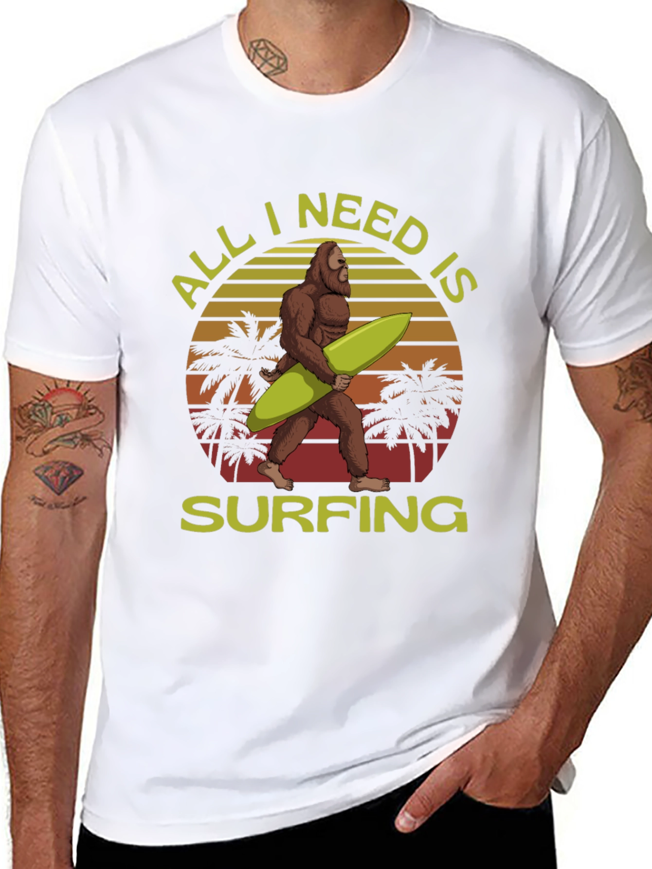 Sasquatch Surfing T-Shirt