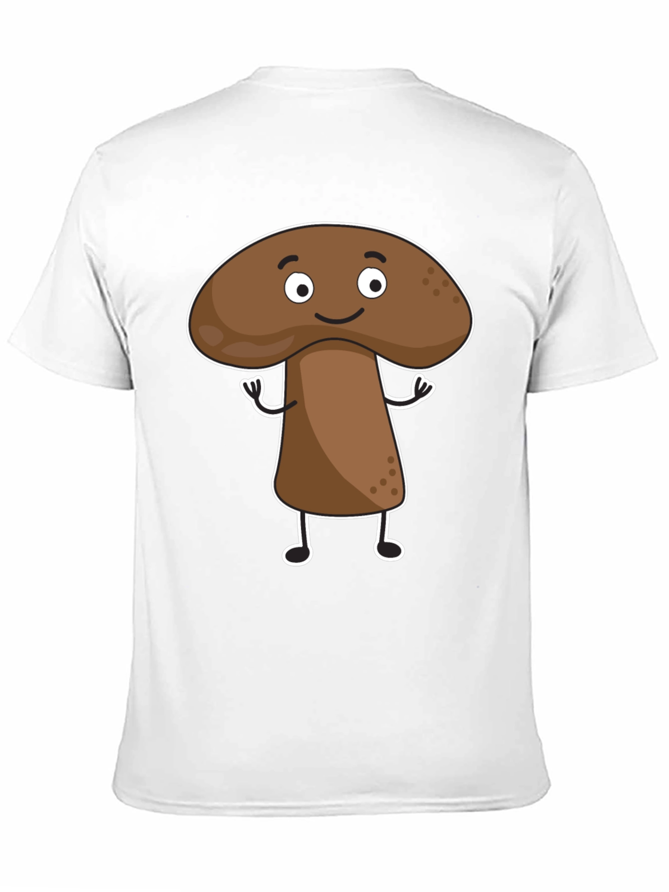 Mushroom Cartoon Graphic Black T-Shirt