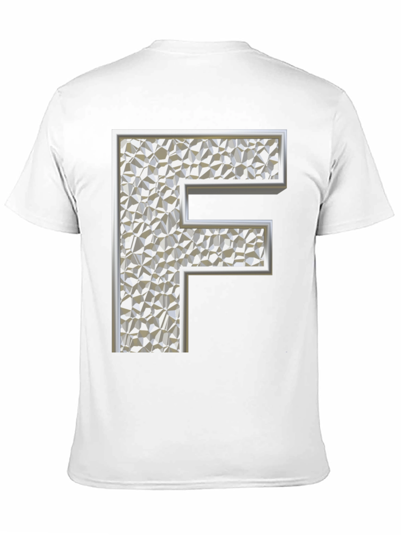 Abstract Letter F Graphic Black T-Shirt
